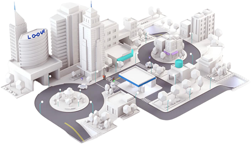 Ilustração de uma cidade inteligente